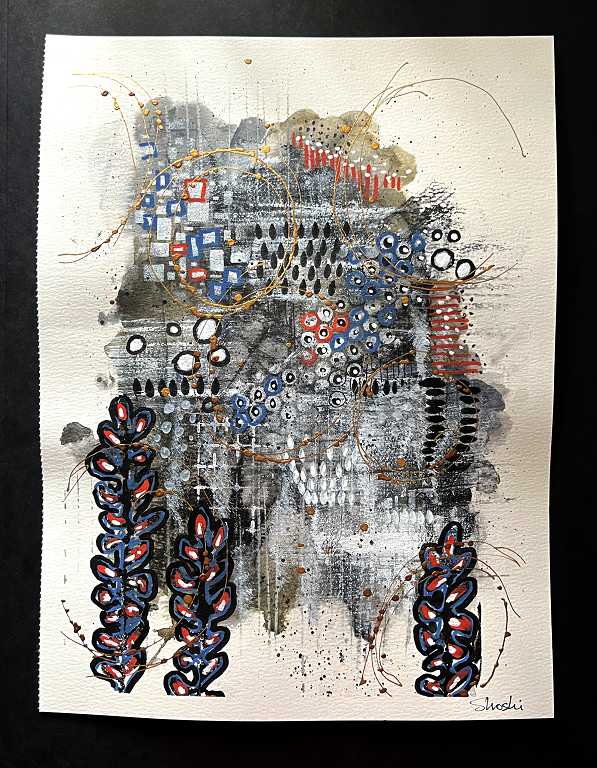 Read more about the article Abstract Mixed Media Piece Inspired by Denise Love