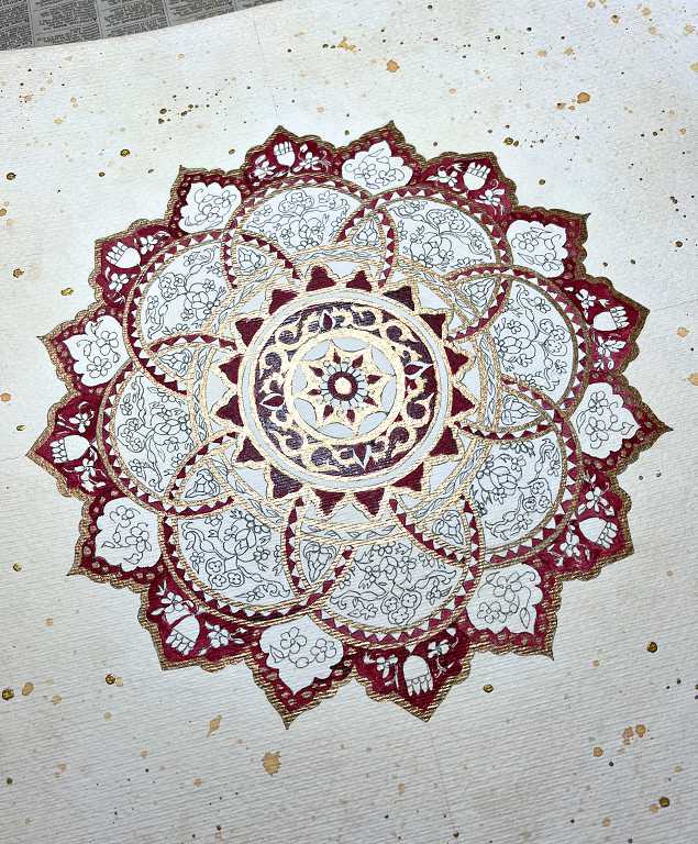 Read more about the article Islamic Art – Shamsa Part 2 – Beginning the Colouring